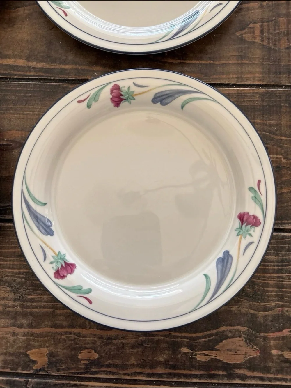 Lenox Chinastone Poppies On Blue Salad Plates Set of 4